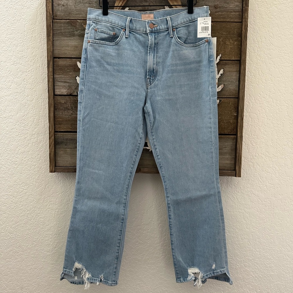 MOTHER The Insider Crop Step Chew Mentally Elsewhere Distressed Jeans 31 NWT